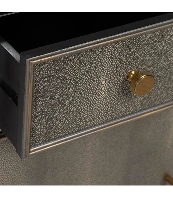 TAQUILLON ESPEJO Y SIMIL PIEL ACABADO PLATA VIEJO MDMHOGAR