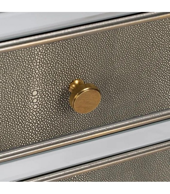 TAQUILLON ESPEJO Y SIMIL PIEL ACABADO PLATA VIEJO MDMHOGAR