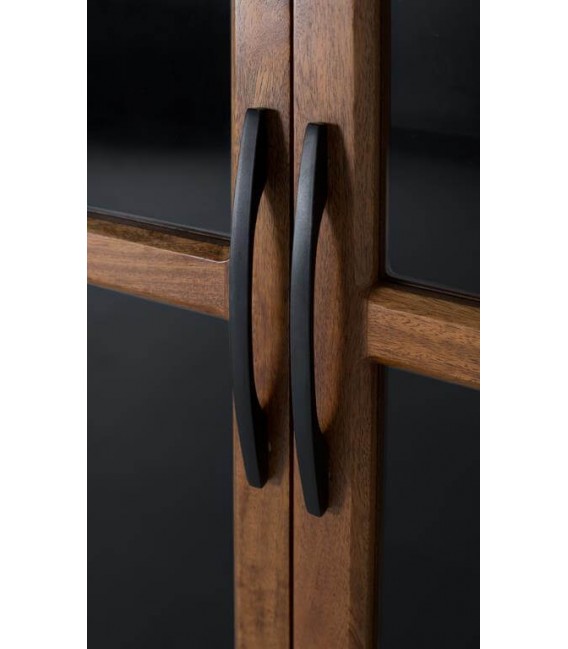 VITRINA METAL NEGRO MADERA MANGO NATURAL MDMHOGAR