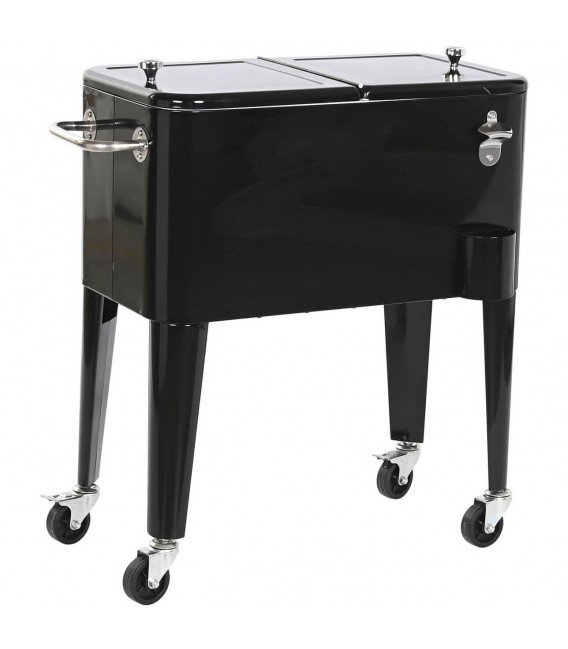 MUEBLE NEVERA PORTATIL ACERO NEGRA MDMHOGAR
