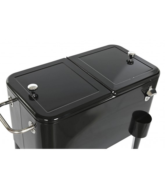 MUEBLE NEVERA PORTATIL ACERO NEGRA MDMHOGAR