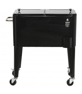 MUEBLE NEVERA PORTATIL ACERO NEGRA MDMHOGAR