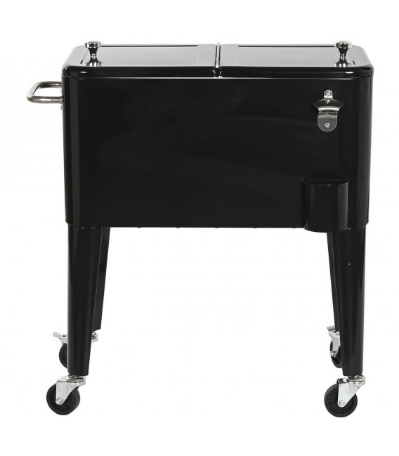 MUEBLE NEVERA PORTATIL ACERO NEGRA MDMHOGAR