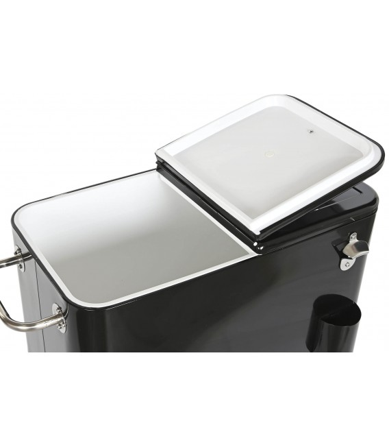 MUEBLE NEVERA PORTATIL ACERO NEGRA MDMHOGAR
