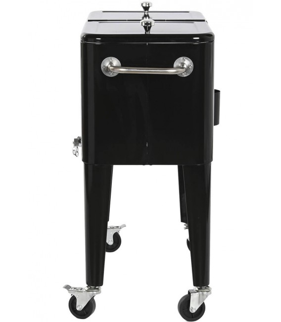 MUEBLE NEVERA PORTATIL ACERO NEGRA MDMHOGAR
