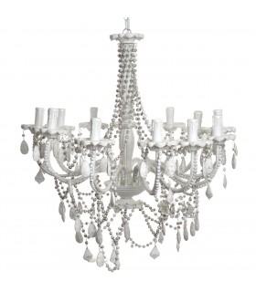 LAMPARA DE TECHO METAL BLANCO ROZADO 12 LUCES ARAÑA MDMHOGAR