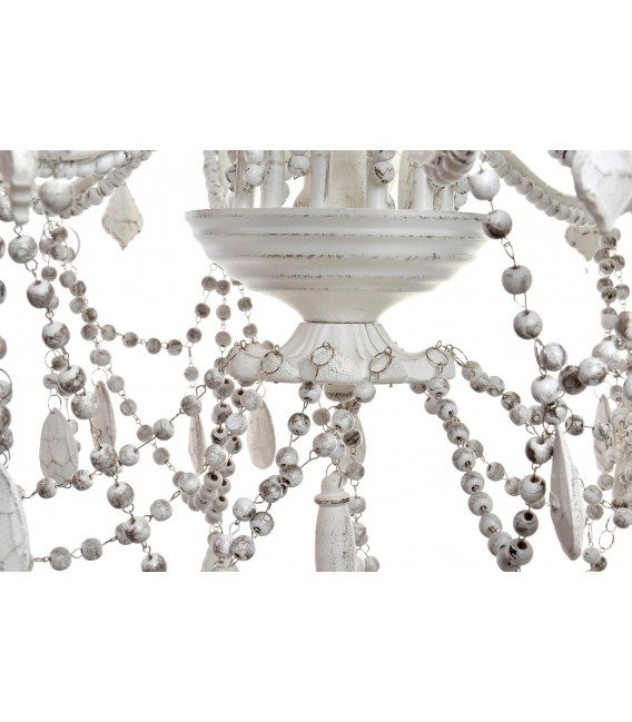 LAMPARA DE TECHO METAL BLANCO ROZADO 12 LUCES ARAÑA MDMHOGAR