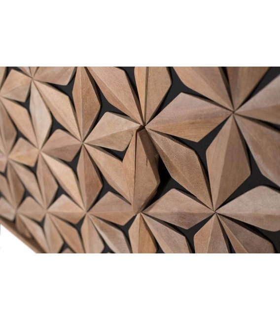 APARADOR MADERA DE MANGO NATURAL METAL NEGRO