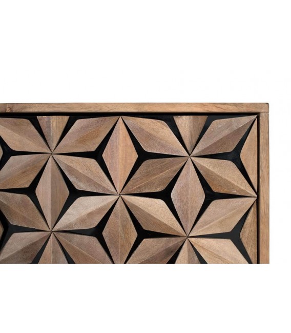 APARADOR MADERA DE MANGO NATURAL METAL NEGRO