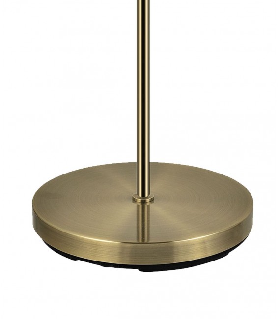 LAMPARA DE PIE TEXTIL GRIS Y MARRON METAL ORO VIEJO MDMHOGAR