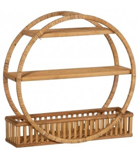 ESTANTERIA PARED REDONDA BAMBU NATURAL MDMHOGAR
