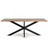 MESA DE COMEDOR GRANDE MADERA ACACIA METAL NEGRO MDMHOGAR