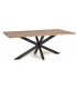 MESA DE COMEDOR GRANDE MADERA ACACIA METAL NEGRO MDMHOGAR