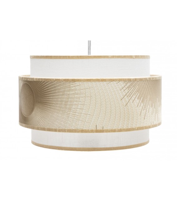 LAMPARA DE TECHO METAL ORO TEXTIL BLANCO Y ORO MDMHOGAR