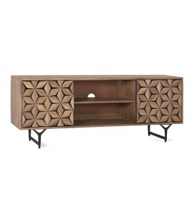 MUEBLE DE TV MADERA DE MANGO Y METAL MDMHOGAR