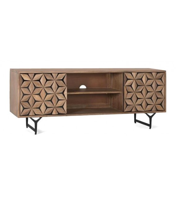 MUEBLE DE TV MADERA DE MANGO Y METAL MDMHOGAR