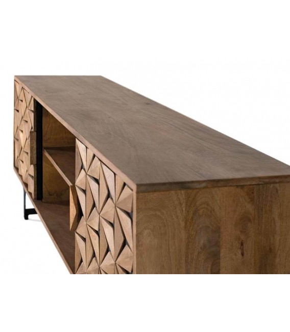 MUEBLE DE TV MADERA DE MANGO Y METAL MDMHOGAR