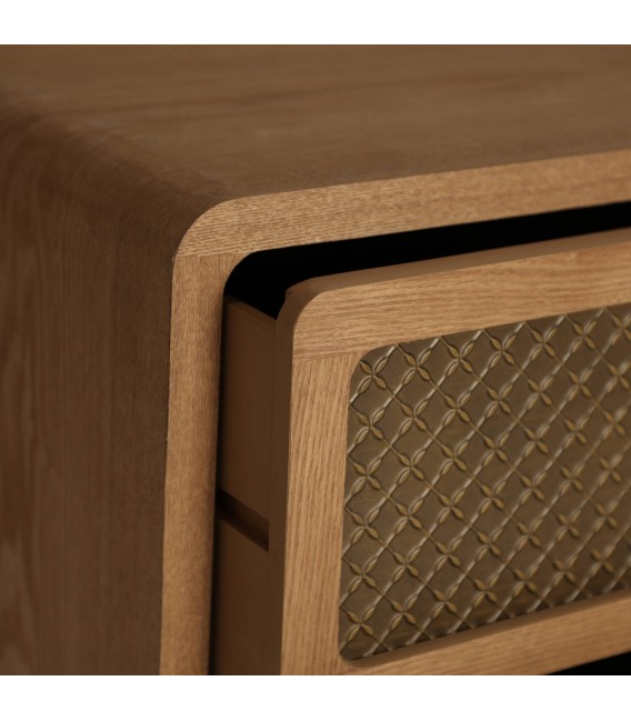 COMODA MADERA PINO ACERO ESTAMPADO ORO