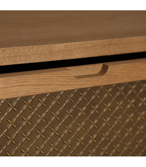 COMODA MADERA PINO ACERO ESTAMPADO ORO