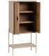 ARMARIO BAR 2 PUERTAS MADERA NATURAL Y METAL CREMA MDMHOGAR