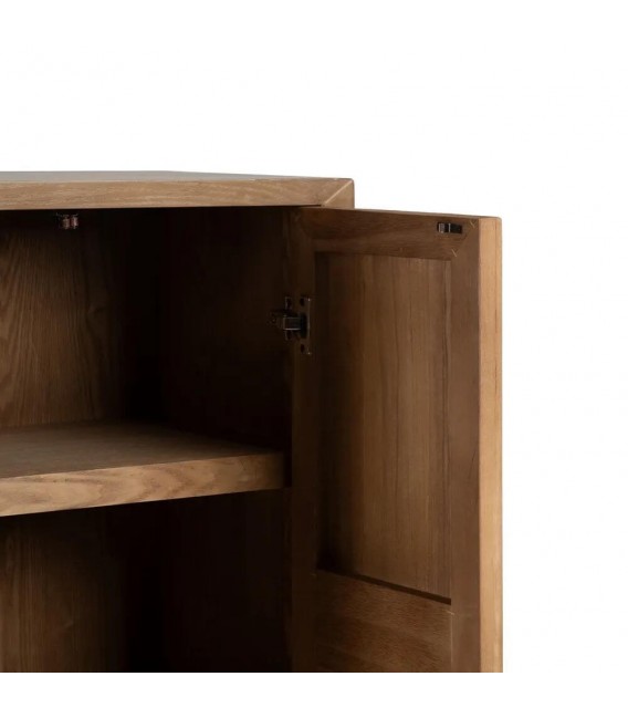 ARMARIO BAR 2 PUERTAS MADERA NATURAL Y METAL CREMA MDMHOGAR