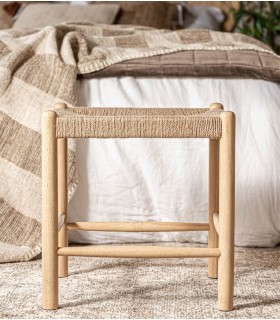 TABURETE MYDGAL MADERA NATURAL Y CUERDA MDMHOGAR