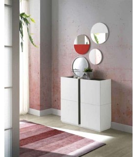 ZAPATERO 95 X 35 X 90 MOLEA BAJO BLANCO Y GRAFITO MDMHOGAR