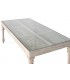 MESA DE COMEDOR RECTANGULAR GRANDE MADERA BLANCA TALLADA Y CRISTAL