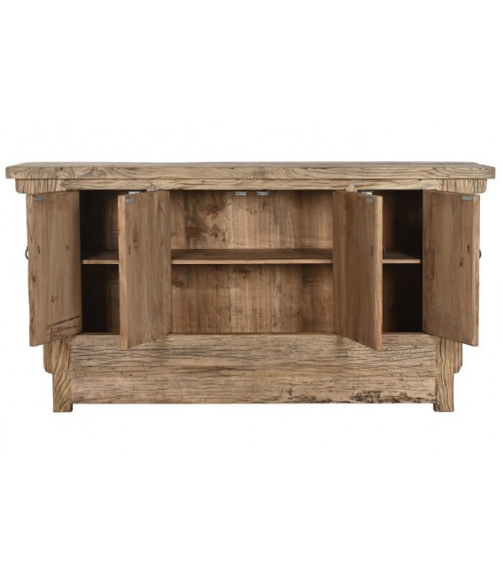 APARADOR 177 X 46 X 90 SERO MADERA OLMO MACIZO METAL NEGRO MDMHOGAR