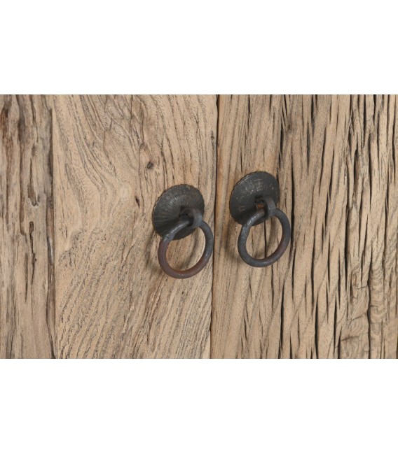 APARADOR 177 X 46 X 90 SERO MADERA OLMO MACIZO METAL NEGRO MDMHOGAR