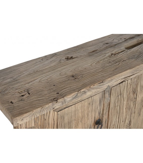 APARADOR 177 X 46 X 90 SERO MADERA OLMO MACIZO METAL NEGRO MDMHOGAR