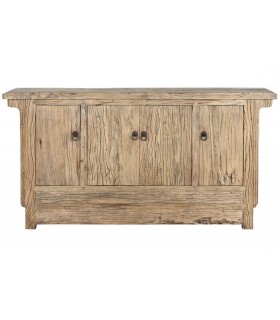 APARADOR 177 X 46 X 90 SERO MADERA OLMO MACIZO METAL NEGRO MDMHOGAR