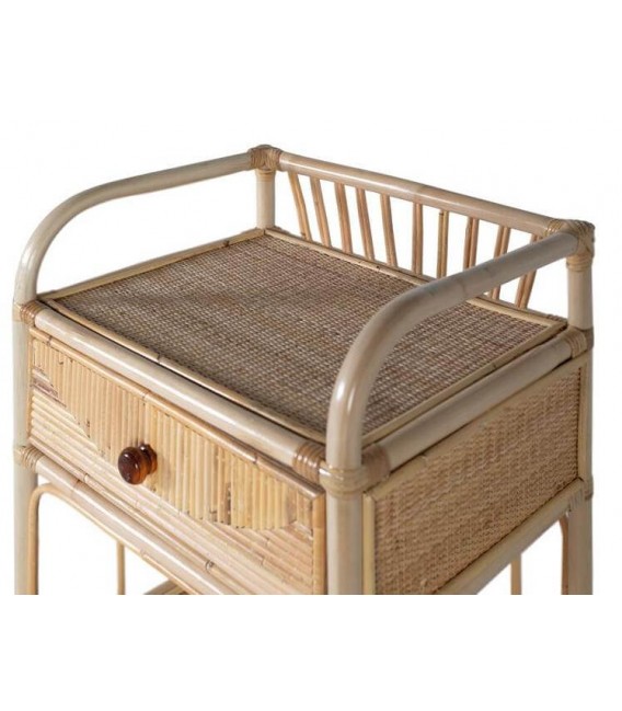 MESITA DE NOCHE 1 CAJON RATAN NATURAL MDMHOGAR