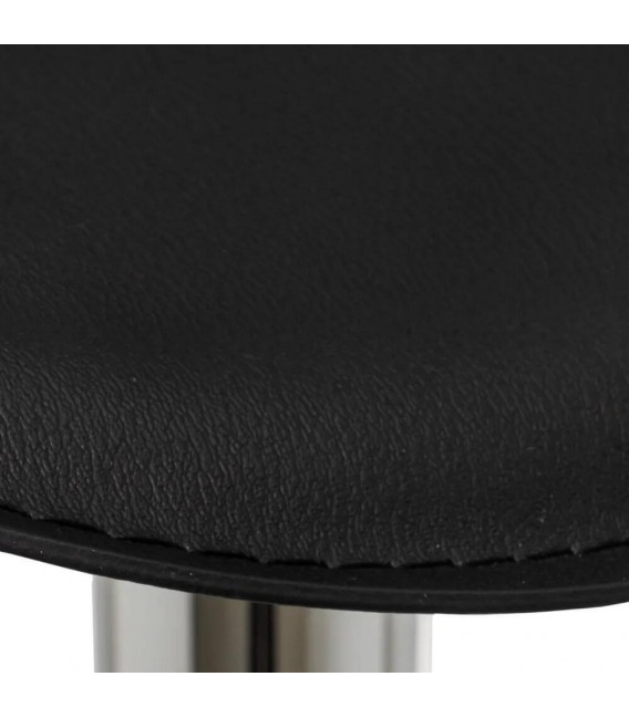 TABURETE BARRA ELEVABLE GIRATORIO QUINO METAL CROMADO POLIPIEL NEGRA