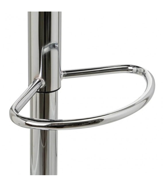 TABURETE BARRA ELEVABLE GIRATORIO QUINO METAL CROMADO POLIPIEL NEGRA