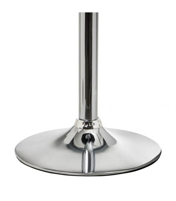 TABURETE BARRA ELEVABLE GIRATORIO QUINO METAL CROMADO POLIPIEL NEGRA