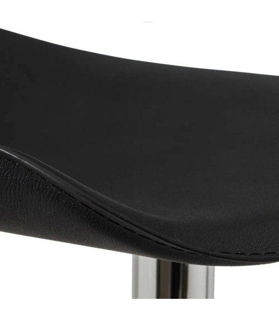 TABURETE BARRA ELEVABLE GIRATORIO QUINO METAL CROMADO POLIPIEL NEGRA