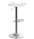 TABURETE BARRA ELEVABLE Y GIRATORIO METAL CROMADO POLIPIEL BLANCA
