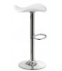 TABURETE BARRA ELEVABLE Y GIRATORIO METAL CROMADO POLIPIEL BLANCA