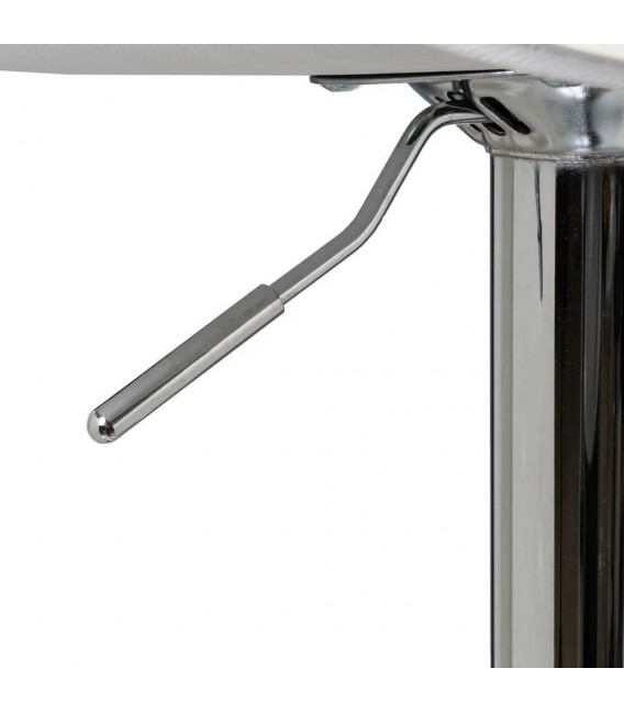 TABURETE BARRA ELEVABLE Y GIRATORIO METAL CROMADO POLIPIEL BLANCA