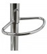 TABURETE BARRA ELEVABLE Y GIRATORIO METAL CROMADO POLIPIEL BLANCA