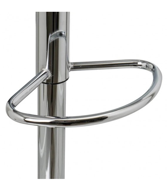 TABURETE BARRA ELEVABLE Y GIRATORIO METAL CROMADO POLIPIEL BLANCA