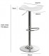 TABURETE BARRA ELEVABLE Y GIRATORIO METAL CROMADO POLIPIEL BLANCA