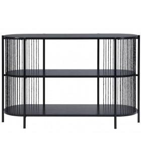 CONSOLA DE ENTRADA GRANDE MADERA DM Y METAL NEGRO MDMHOGAR