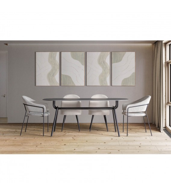 MESA DE COMEDOR 180 X 90 DEKO PIEDRA Y HIERRO MDMHOGAR