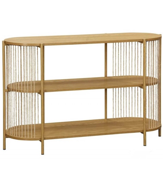 CONSOLA GRANDE MADERA DM METAL IMITACION ROBLE MDMHOGAR