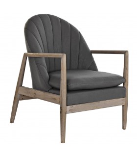 SILLON 69 X 68 X 89 MENSTER MADERA NATURAL TELA GRIS OSCURO