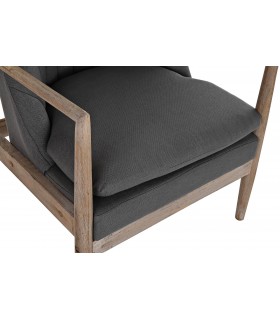 SILLON 69 X 68 X 89 MENSTER MADERA NATURAL TELA GRIS OSCURO