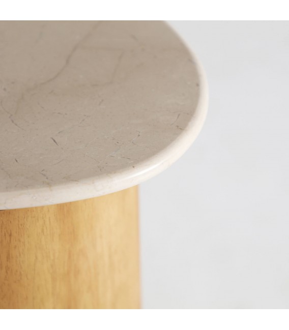MESITA AUXILIAR MADERA HAYA NATURAL MARMOL MDMHOGAR
