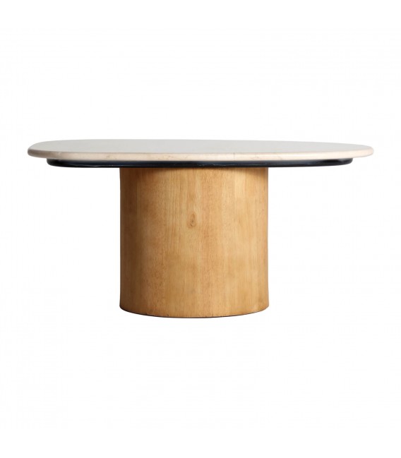 MESITA AUXILIAR MADERA HAYA NATURAL MARMOL MDMHOGAR